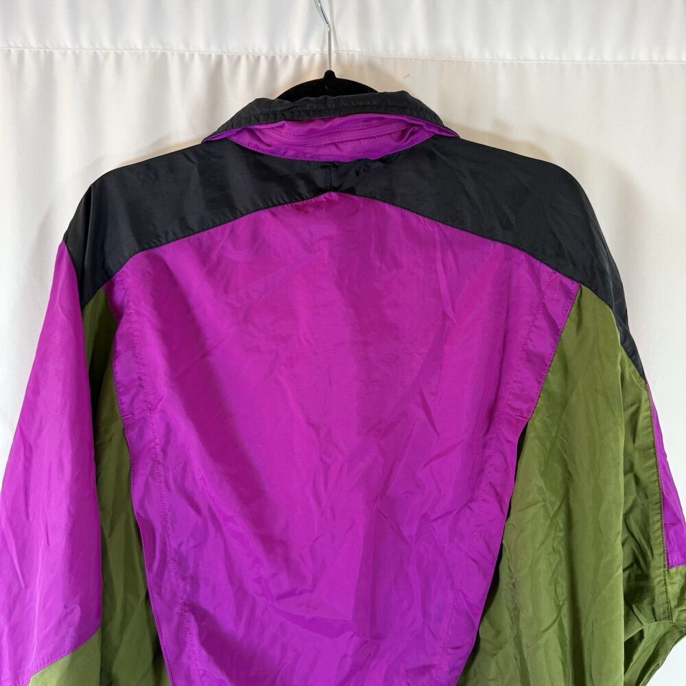 Vintage Nike Windbreaker Women's XL Purple Full Zip Hooded Zip Pockets - Picture 9 of 11